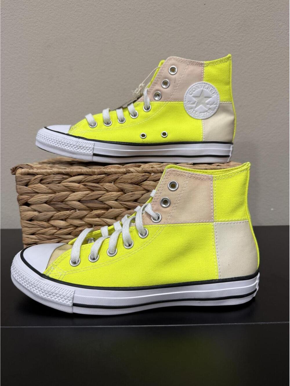 Size 8.5 - Converse Women’s Chuck Taylor All Star UV High “Lemon Venom”